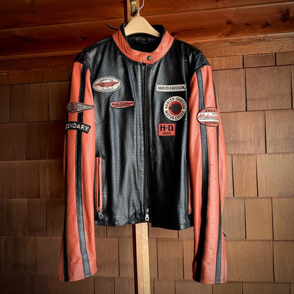 Harley-Davidson Jackets & Blazers - Ladies Harley-Davidson Black and Orange Legendary Jacket